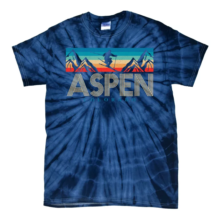 Aspen Colorado Ski Sunset Mountain Tie-Dye T-Shirt