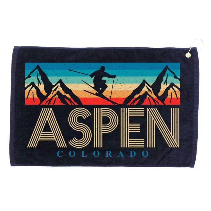 Aspen Colorado Ski Sunset Mountain Grommeted Golf Towel