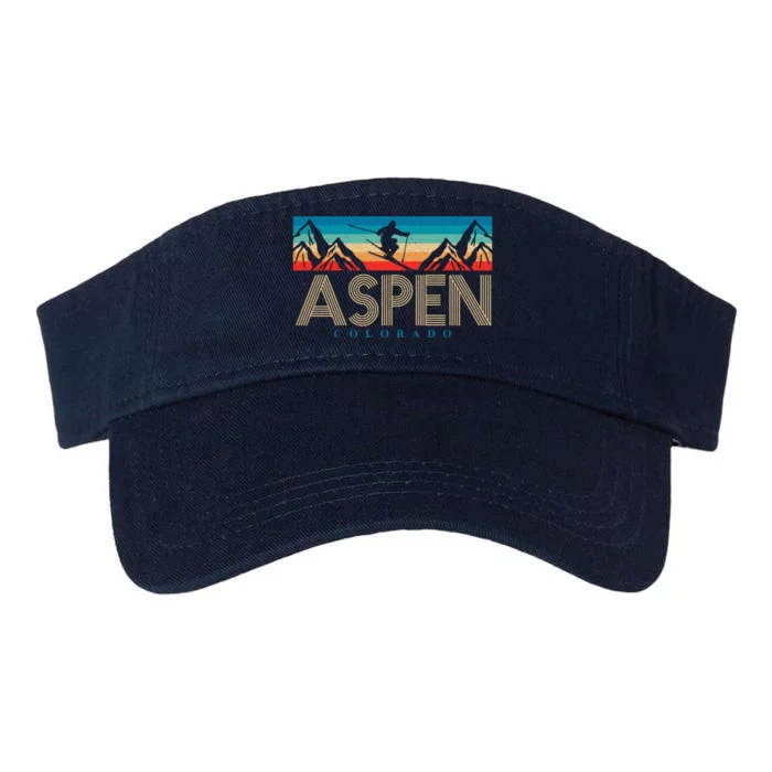 Aspen Colorado Ski Sunset Mountain Valucap Bio-Washed Visor