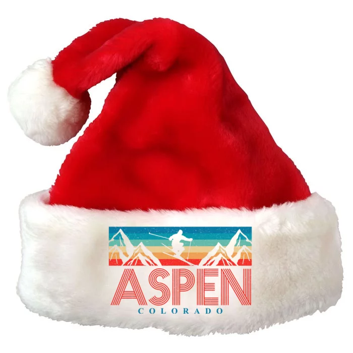 Aspen Colorado Ski Sunset Mountain Premium Christmas Santa Hat