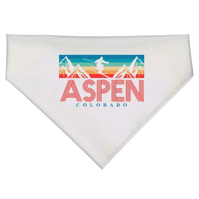 Aspen Colorado Ski Sunset Mountain USA-Made Doggie Bandana