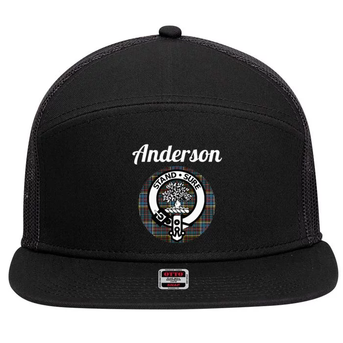 Anderson Clan Scottish Name Coat Of Arms Tartan 7 Panel Mesh Trucker Snapback Hat