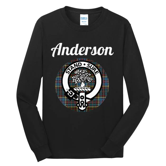 Anderson Clan Scottish Name Coat Of Arms Tartan Tall Long Sleeve T-Shirt