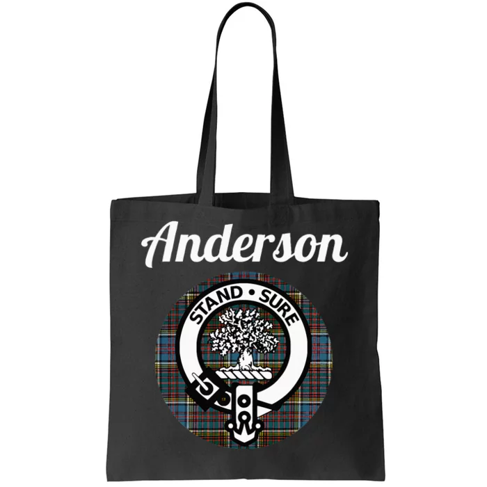 Anderson Clan Scottish Name Coat Of Arms Tartan Tote Bag