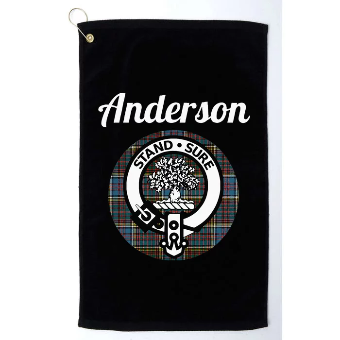 Anderson Clan Scottish Name Coat Of Arms Tartan Platinum Collection Golf Towel