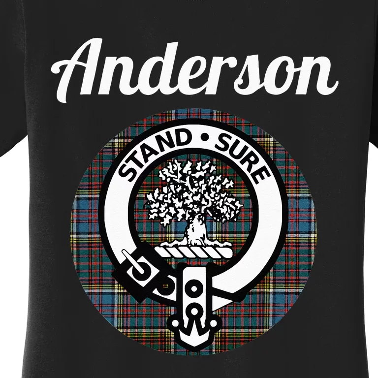 Anderson Clan Scottish Name Coat Of Arms Tartan Women's T-Shirt