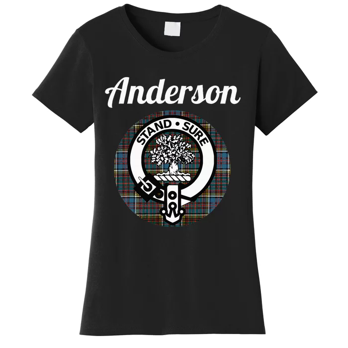 Anderson Clan Scottish Name Coat Of Arms Tartan Women's T-Shirt