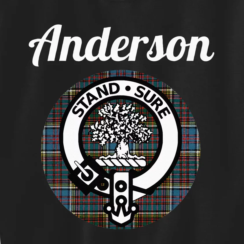 Anderson Clan Scottish Name Coat Of Arms Tartan Kids Sweatshirt