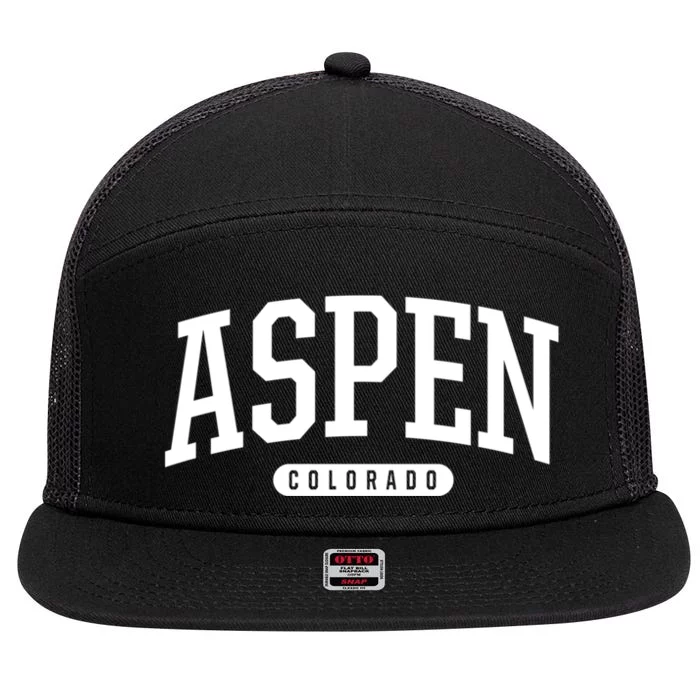 Aspen Colorado Souvenirs College Style Aspen Colorado Souvenir Gift 7 Panel Mesh Trucker Snapback Hat