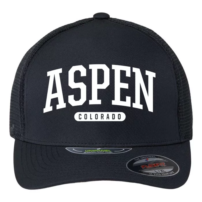 Aspen Colorado Souvenirs College Style Aspen Colorado Souvenir Gift Flexfit Unipanel Trucker Cap