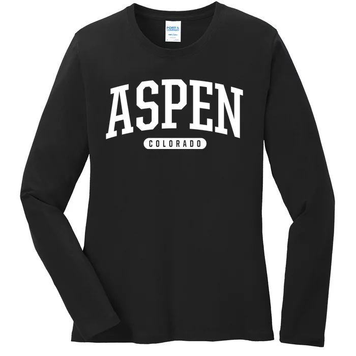 Aspen Colorado Souvenirs College Style Aspen Colorado Souvenir Gift Ladies Long Sleeve Shirt