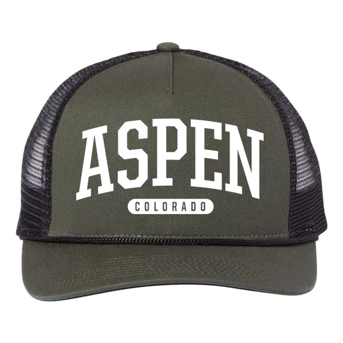 Aspen Colorado Souvenirs College Style Aspen Colorado Souvenir Gift Retro Rope Trucker Hat Cap