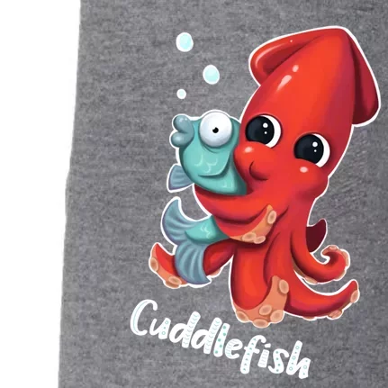 Adorable Cuddlefish Sea Life Illustration Cuttlefish Squid Doggie 3-End Fleece Hoodie