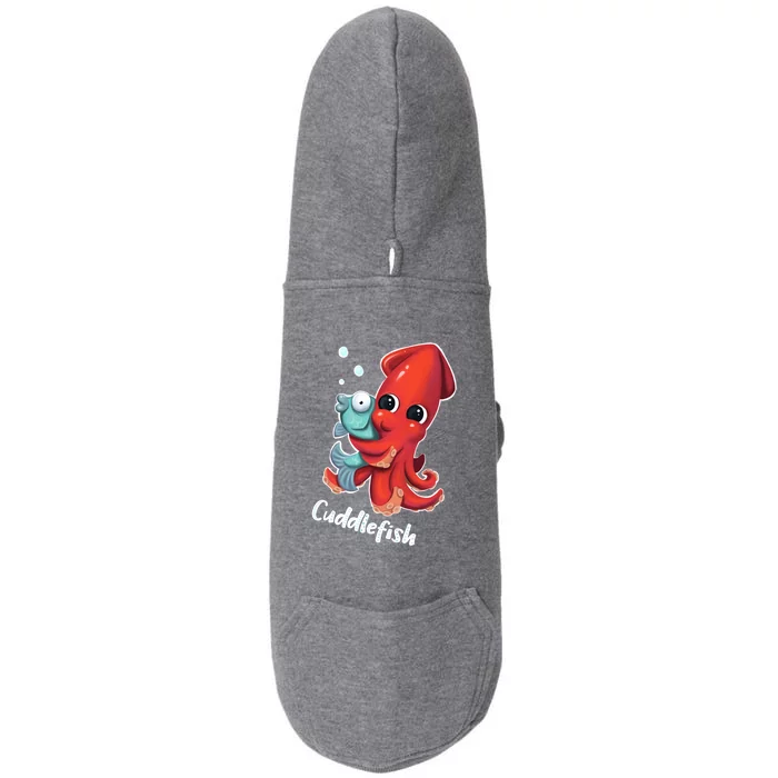 Adorable Cuddlefish Sea Life Illustration Cuttlefish Squid Doggie 3-End Fleece Hoodie