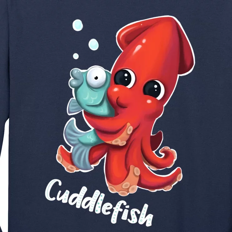 Adorable Cuddlefish Sea Life Illustration Cuttlefish Squid Tall Long Sleeve T-Shirt