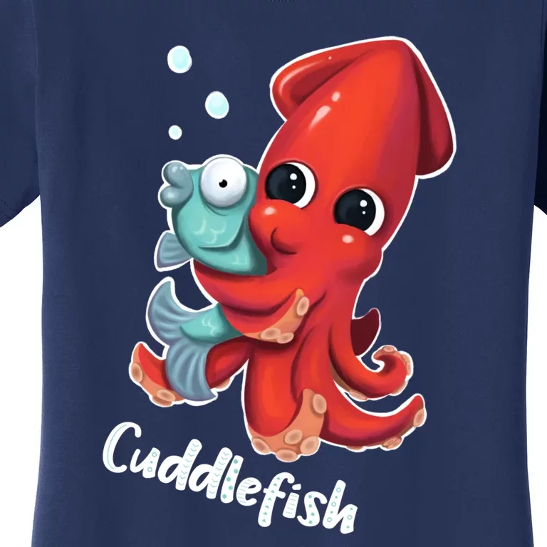 Adorable Cuddlefish Sea Life Illustration Cuttlefish Squid Women's T-Shirt