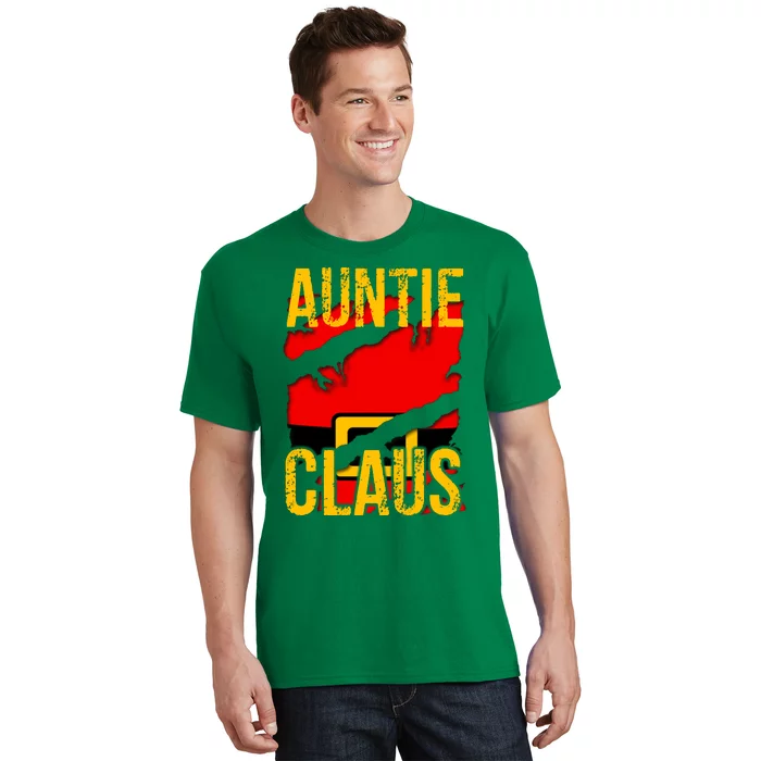 Auntie Claus Shirt Funny Christmas Santa Costume Matching Christmas Family Group T-Shirt