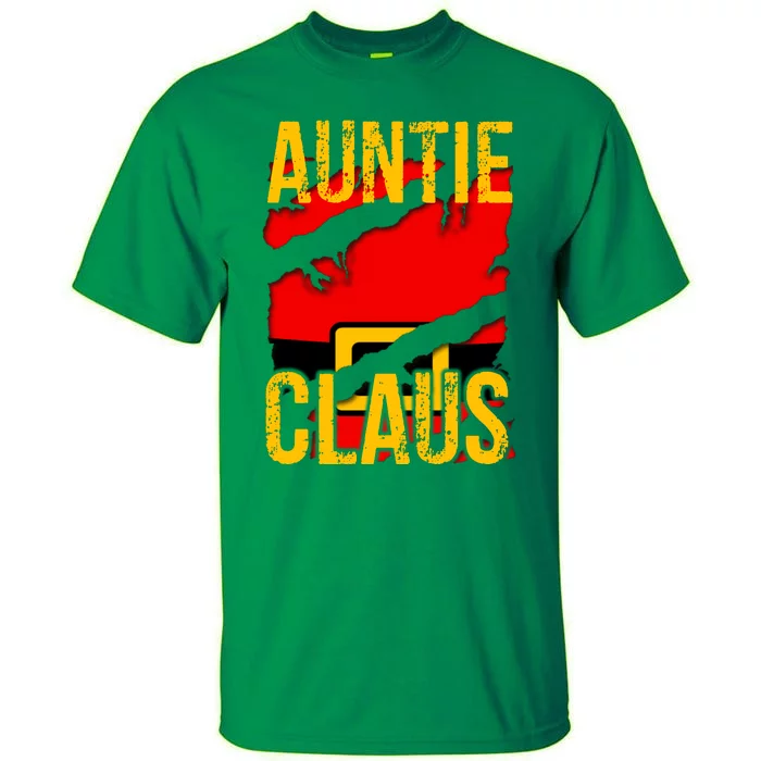 Auntie Claus Shirt Funny Christmas Santa Costume Matching Christmas Family Group Tall T-Shirt