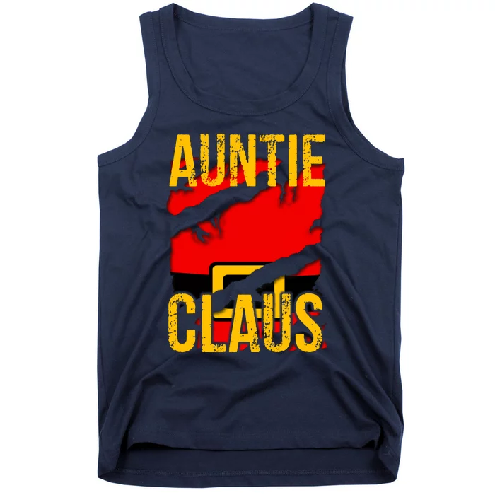 Auntie Claus Shirt Funny Christmas Santa Costume Matching Christmas Family Group Tank Top