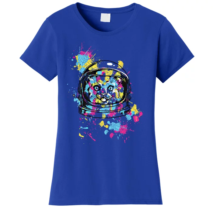 Astronaut Cat Space Kitty Graphic Unisex Adult Gift Women's T-Shirt