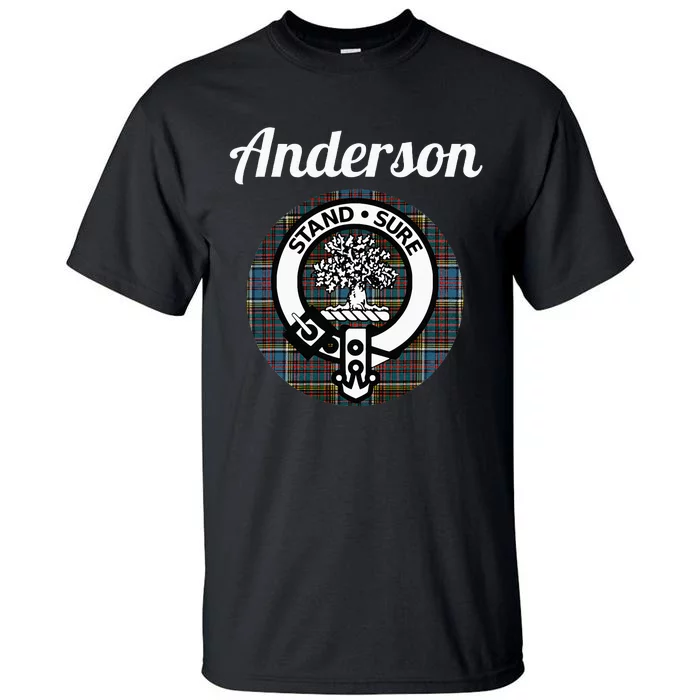 Anderson Clan Scottish Name Coat Of Arms Tartan Tall T-Shirt