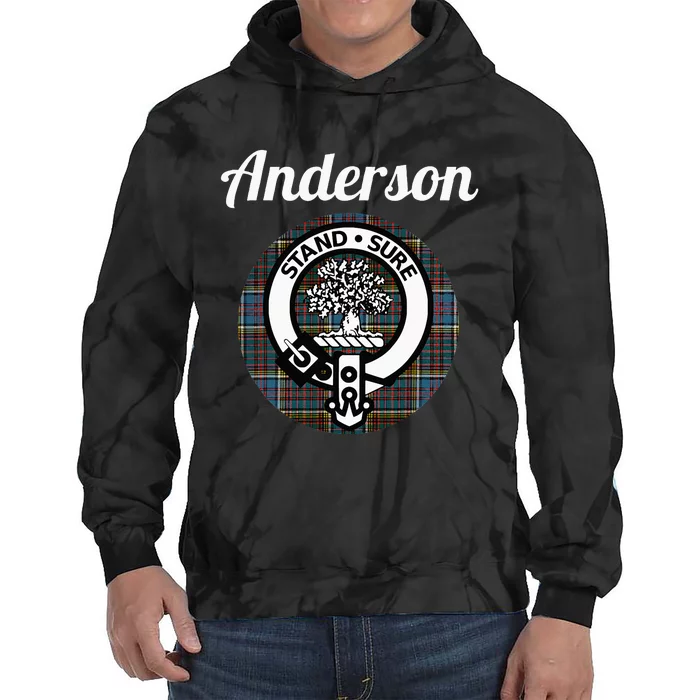 Anderson Clan Scottish Name Coat Of Arms Tartan Tie Dye Hoodie