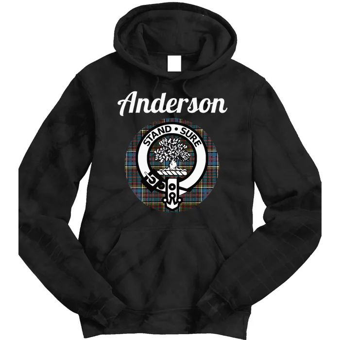 Anderson Clan Scottish Name Coat Of Arms Tartan Tie Dye Hoodie