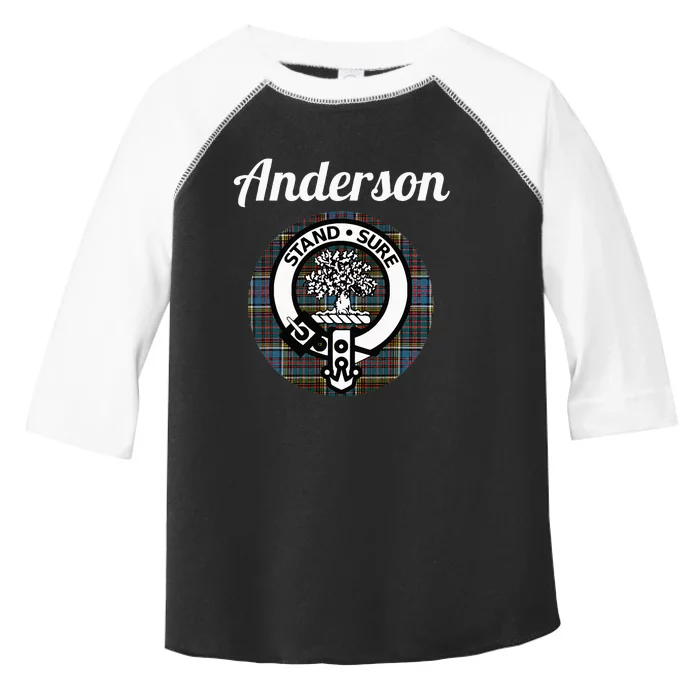 Anderson Clan Scottish Name Coat Of Arms Tartan Toddler Fine Jersey T-Shirt