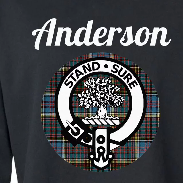 Anderson Clan Scottish Name Coat Of Arms Tartan Cropped Pullover Crew