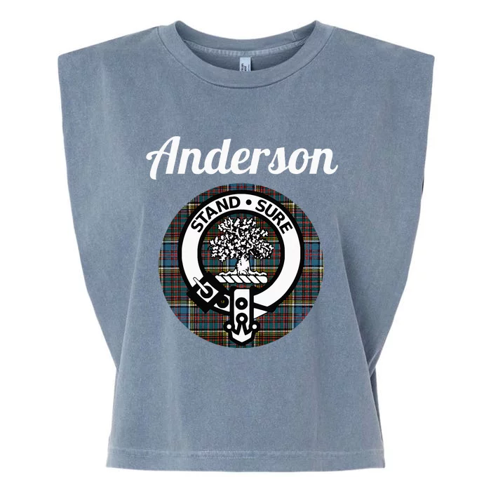 Anderson Clan Scottish Name Coat Of Arms Tartan Garment-Dyed Women's Muscle Tee