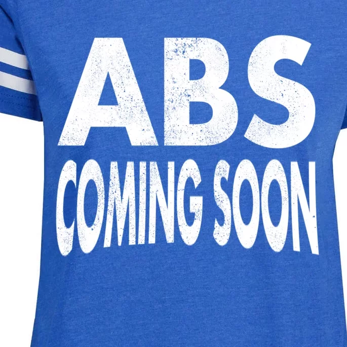 Abs Coming Soon 6 Six Pack Funny Workout Gym Sayings Cute Gift Enza Ladies Jersey Football T-Shirt