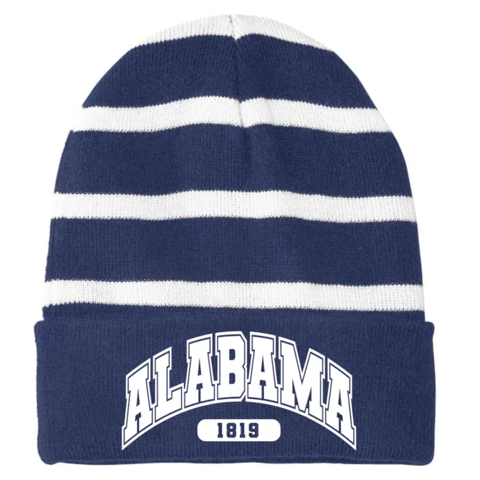 Alabama Collegiate Style 1819 Striped Beanie with Solid Band