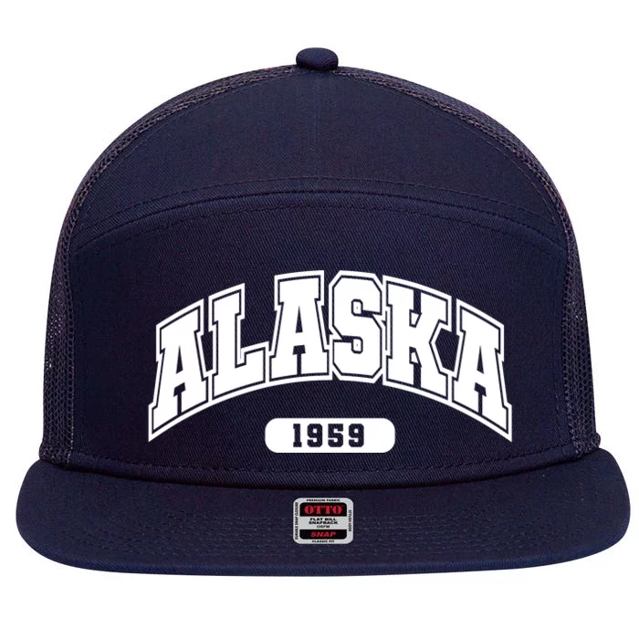 Alaska Collegiate Style 1959 7 Panel Mesh Trucker Snapback Hat