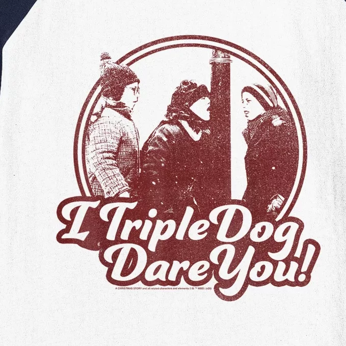 A Christmas Story I Triple Dog Dare You Baseball Sleeve Shirt