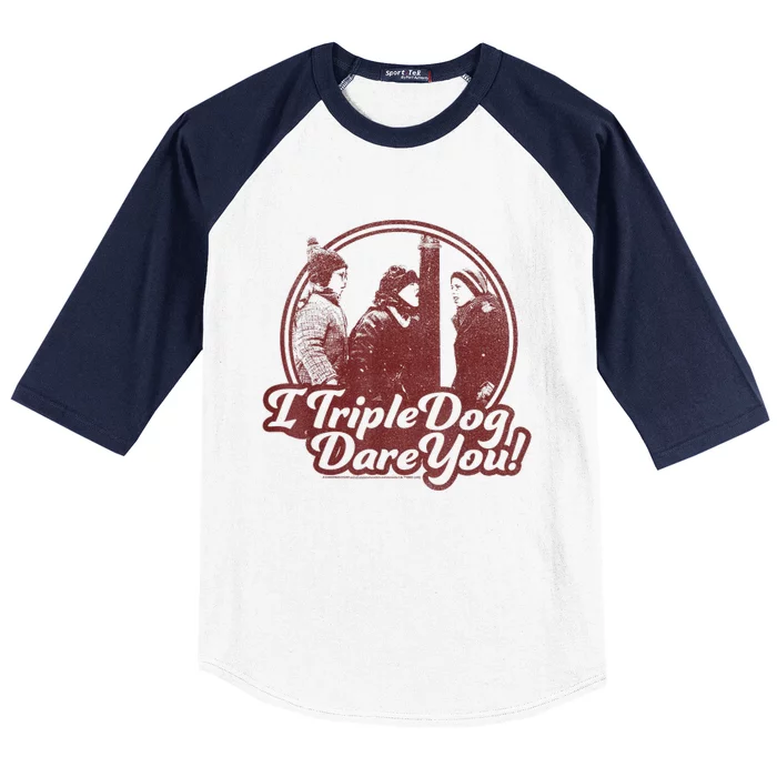 A Christmas Story I Triple Dog Dare You Baseball Sleeve Shirt