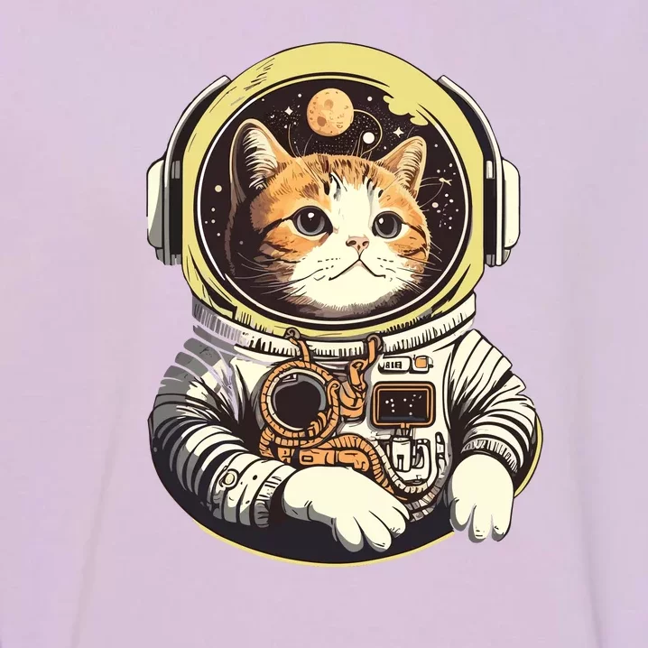 Astronaut Cat Space Helmet Garment-Dyed Sweatshirt