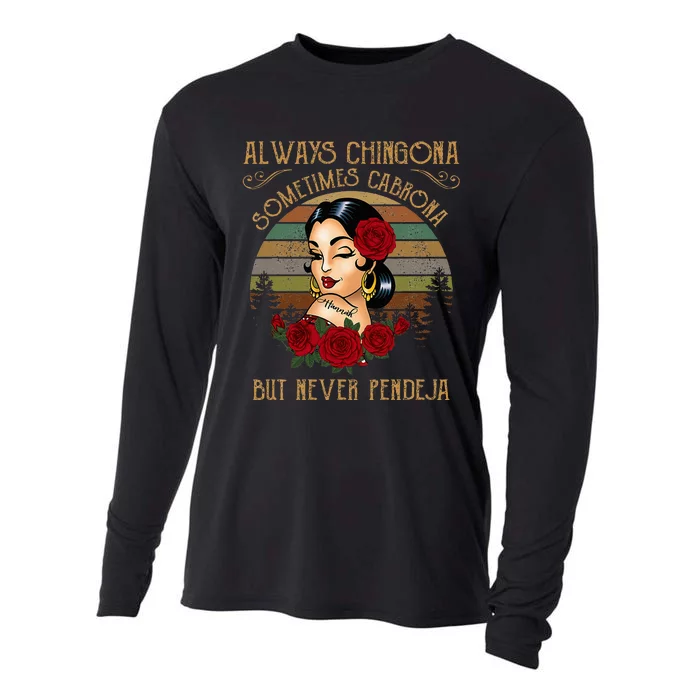 Always Chingona Sometimes Cabrona But Never Pendeja Cooling Performance Long Sleeve Crew