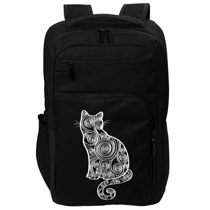 Abstract Cat Silhouette Impact Tech Backpack