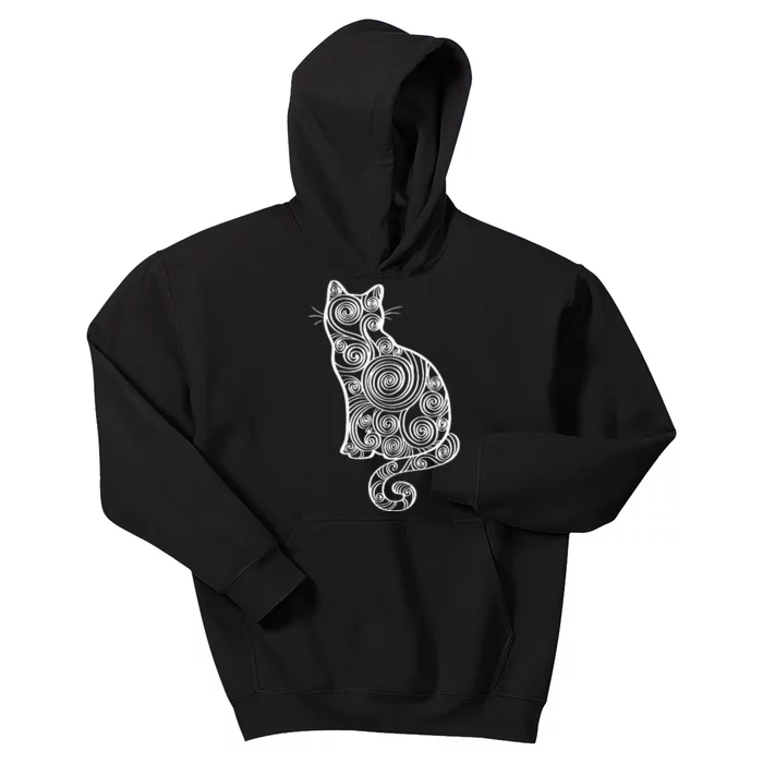 Abstract Cat Silhouette Kids Hoodie