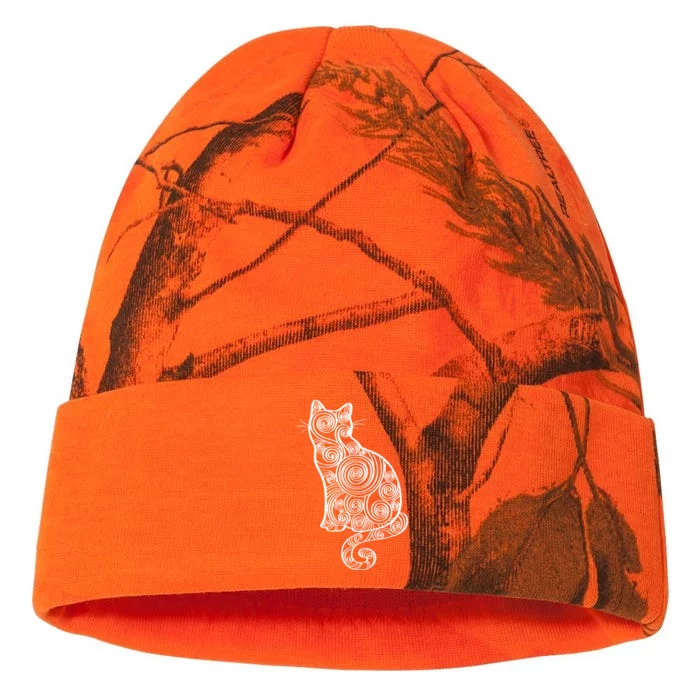 Abstract Cat Silhouette Kati - 12in Camo Beanie