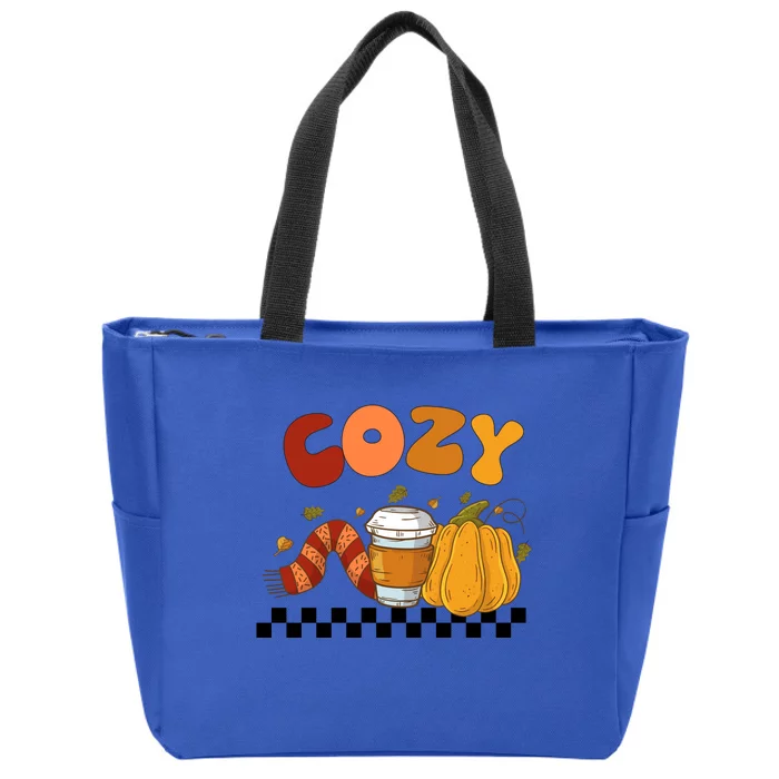 Autumn Cozy Season Theme Zip Tote Bag