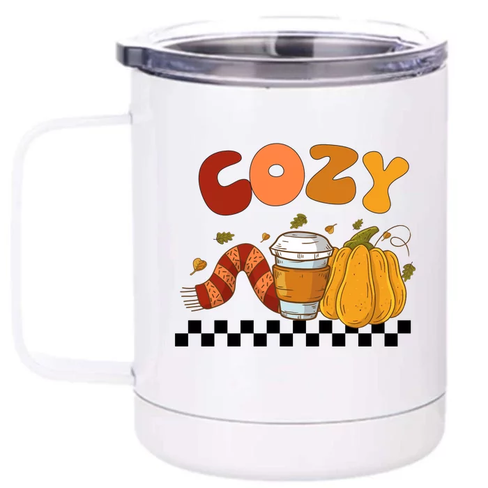 Autumn Cozy Season Theme Front & Back 12oz Stainless Steel Tumbler Cup