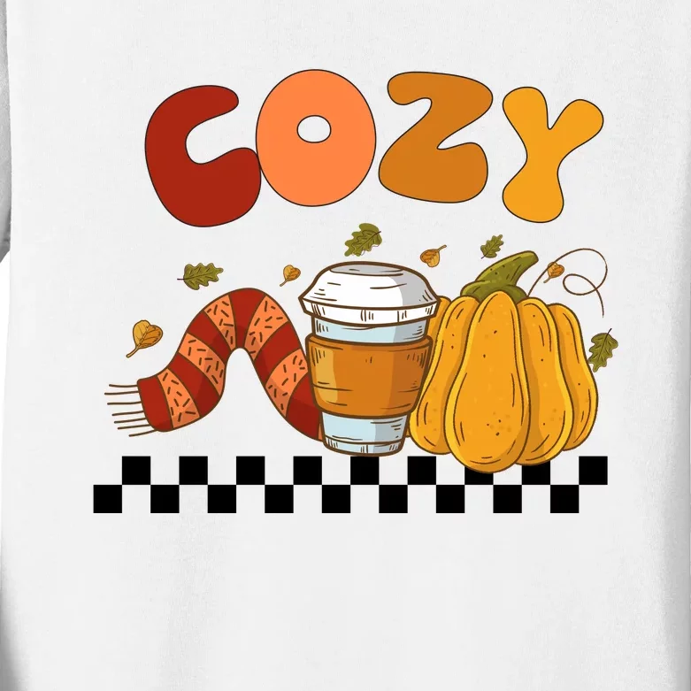 Autumn Cozy Season Theme Kids Long Sleeve Shirt