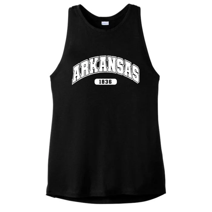 Arkansas Collegiate Style 1836 Ladies Tri-Blend Wicking Tank