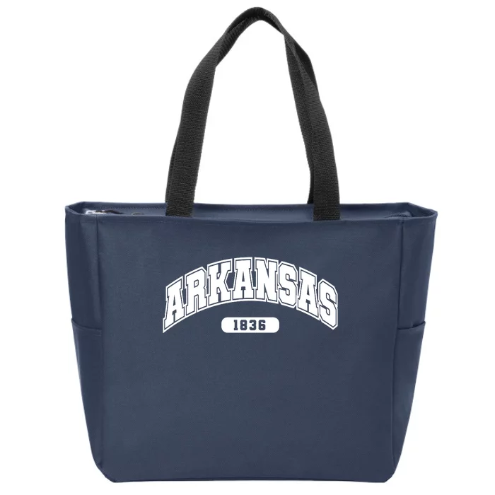 Arkansas Collegiate Style 1836 Zip Tote Bag