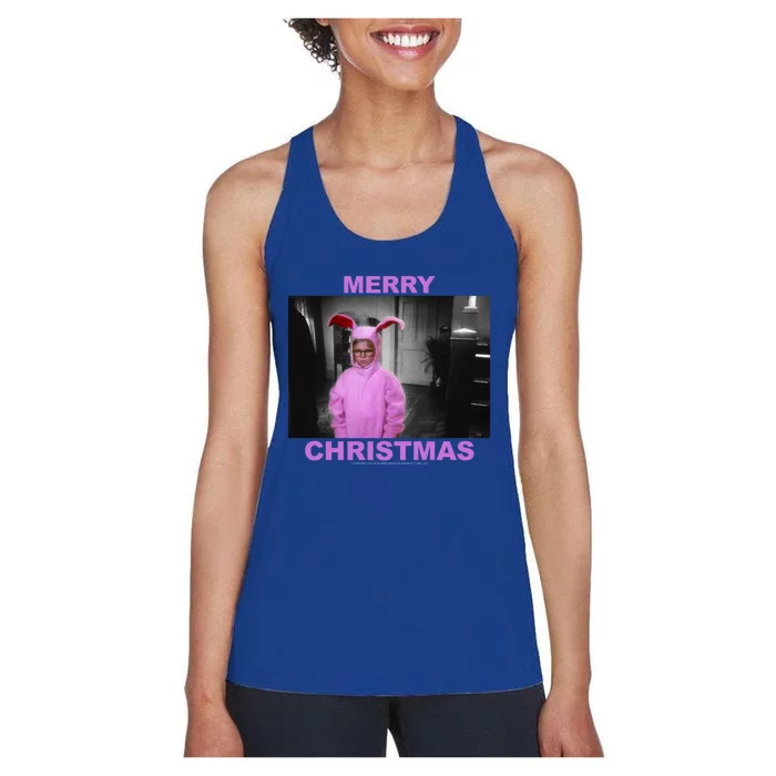 A Christmas Story Ralphie Bunny Suit Merry Christmas Long Sleeve Women's Racerback Tank