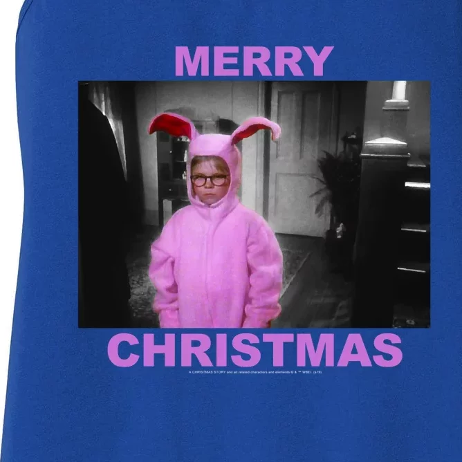 A Christmas Story Ralphie Bunny Suit Merry Christmas Long Sleeve Women's Racerback Tank