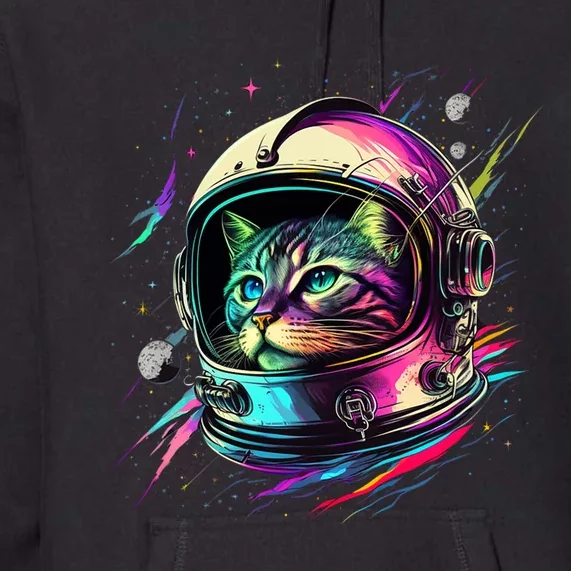 Astronaut Cat Space Cat Galaxy Kitten Premium Hoodie