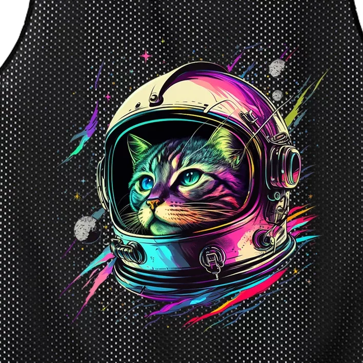 Astronaut Cat Space Cat Galaxy Kitten Mesh Reversible Basketball Jersey Tank