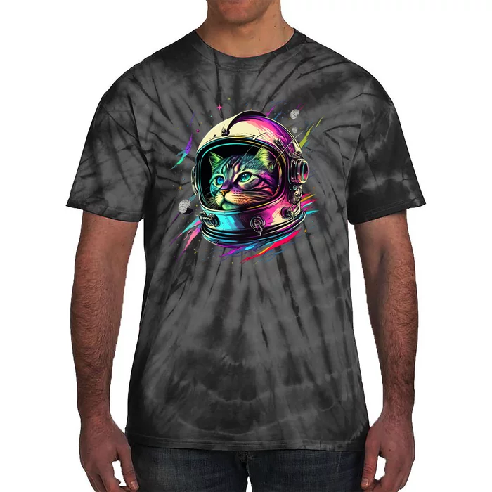 Astronaut Cat Space Cat Galaxy Kitten Tie-Dye T-Shirt